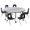 Flash Furniture Round 47.5 W, 48 L, 25 H, Chrome, Laminate, Particleboard, Plastic, Steel, Grey XU-GRP-14CH-A48-HCIRC-GY-T-P-CAS-GG - alternate 3